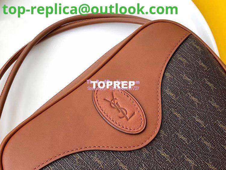 Replica YSL Saint Laurent Le Monogramme Cœur Bag In Canvas And Smooth Leather 6752602 Brown 6 Replica YSL Saint Laurent Le Monogramme Cœur Bag In Canvas And Smooth Leather 6752602 Brown 6