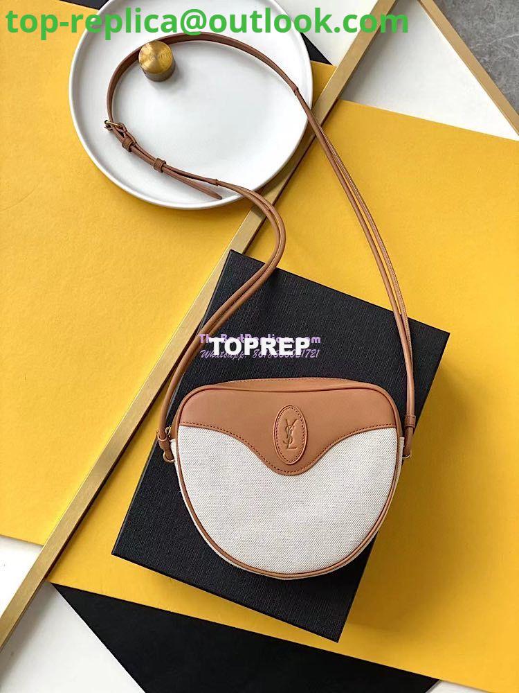 Replica YSL Saint Laurent Le Monogramme Cœur Bag In Canvas And Smooth Leather 6752602 Beige Replica YSL Saint Laurent Le Monogramme Cœur Bag In Canvas And Smooth Leather 6752602 Beige