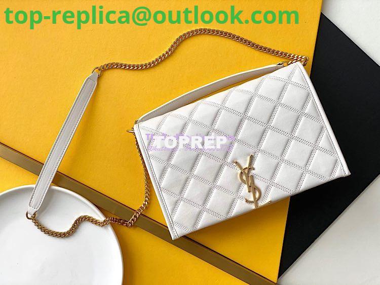 Replica YSL Saint Laurent Becky Mini Chain Bag In Carré-Quilted Lambskin 6292461 Blanc 3 Replica YSL Saint Laurent Becky Mini Chain Bag In Carré-Quilted Lambskin 6292461 Blanc 3