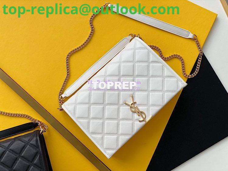 Replica YSL Saint Laurent Becky Mini Chain Bag In Carré-Quilted Lambskin 6292461 Blanc 4 Replica YSL Saint Laurent Becky Mini Chain Bag In Carré-Quilted Lambskin 6292461 Blanc 4