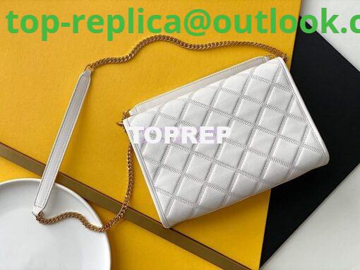 Replica YSL Saint Laurent Becky Mini Chain Bag In Carré-Quilted Lambskin 6292461 Blanc 10