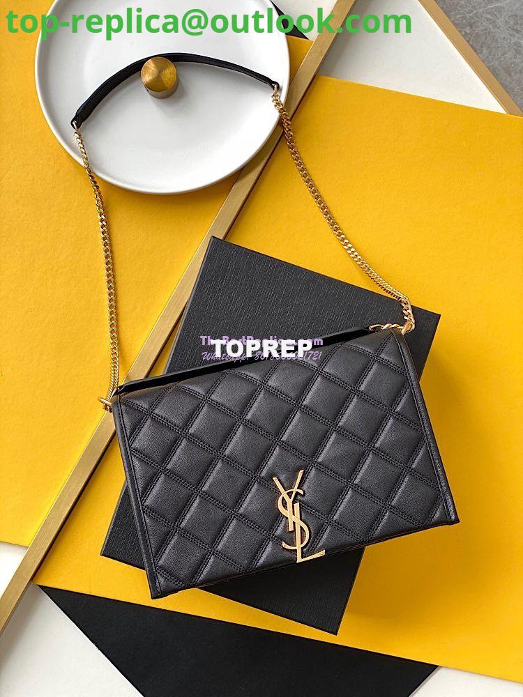 Replica YSL Saint Laurent Becky Mini Chain Bag In Carré-Quilted Lambskin 6292461 black 2 Replica YSL Saint Laurent Becky Mini Chain Bag In Carré-Quilted Lambskin 6292461 black 2