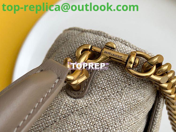 Replica YSL Saint Laurent College Medium In Quilted Linen Canvas And Leather Taupe 6002792 4 Replica YSL Saint Laurent College Medium In Quilted Linen Canvas And Leather Taupe 6002792 4