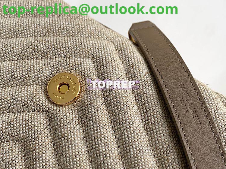 Replica YSL Saint Laurent College Medium In Quilted Linen Canvas And Leather Taupe 6002792 5 Replica YSL Saint Laurent College Medium In Quilted Linen Canvas And Leather Taupe 6002792 5