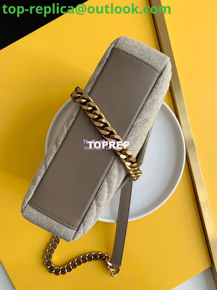 Replica YSL Saint Laurent College Medium In Quilted Linen Canvas And Leather Taupe 6002792 9 Replica YSL Saint Laurent College Medium In Quilted Linen Canvas And Leather Taupe 6002792 9