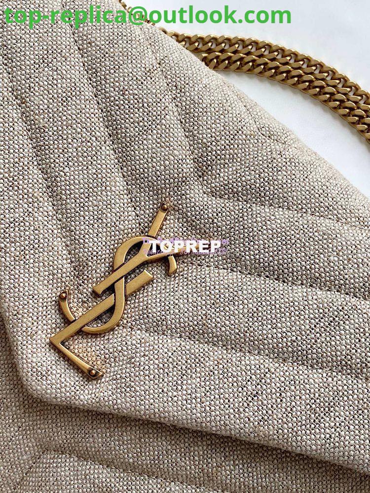 Replica YSL LouLou Medium in “Y” Quilted Linen Taupe 5749462 2 Replica YSL LouLou Medium in “Y” Quilted Linen Taupe 5749462 2