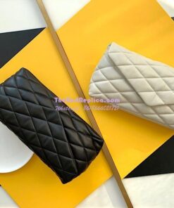 Replica YSL Saint Laurent Sade Puffer Envelope Clutch in Lambskin 6550041 Black