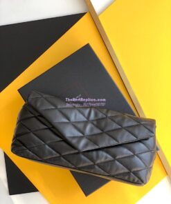 Replica YSL Saint Laurent Sade Puffer Envelope Clutch in Lambskin 6550041 Black 2