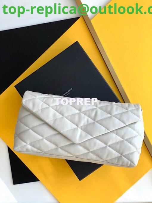 Replica YSL Saint Laurent Sade Puffer Envelope Clutch in Lambskin 6550041 Blanc 2