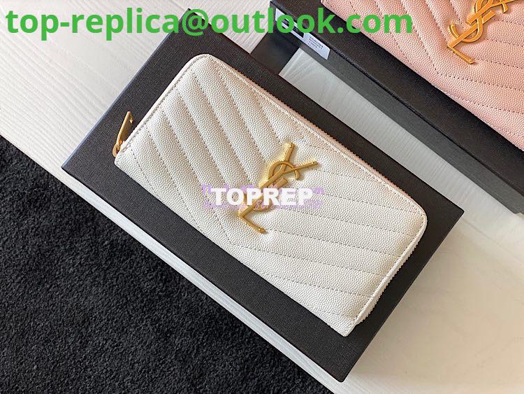 Replica YSL Saint Laurent Monogram Zip Around Wallet In Grain De Poudre Embossed Leather 358094 White 2 Replica YSL Saint Laurent Monogram Zip Around Wallet In Grain De Poudre Embossed Leather 358094 White 2