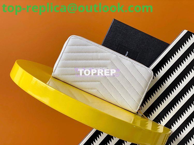 Replica YSL Saint Laurent Monogram Zip Around Wallet In Grain De Poudre Embossed Leather 358094 White 5 Replica YSL Saint Laurent Monogram Zip Around Wallet In Grain De Poudre Embossed Leather 358094 White 5