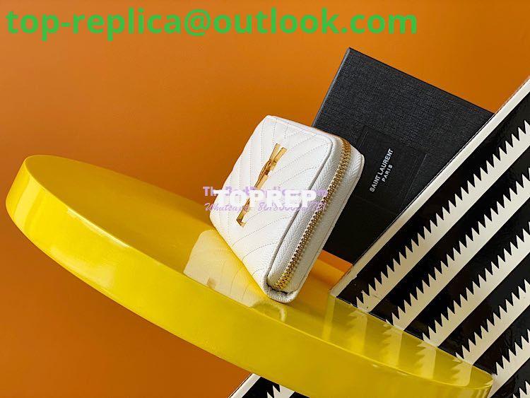 Replica YSL Saint Laurent Monogram Zip Around Wallet In Grain De Poudre Embossed Leather 358094 White 6 Replica YSL Saint Laurent Monogram Zip Around Wallet In Grain De Poudre Embossed Leather 358094 White 6
