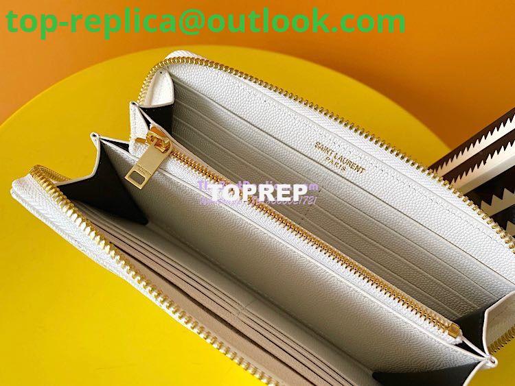 Replica YSL Saint Laurent Monogram Zip Around Wallet In Grain De Poudre Embossed Leather 358094 White 8 Replica YSL Saint Laurent Monogram Zip Around Wallet In Grain De Poudre Embossed Leather 358094 White 8