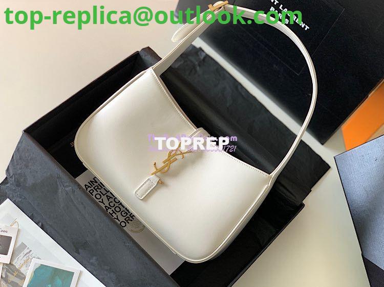 Replica YSL Saint Laurent Le 5 à 7 hobo bag in Blanc calfskin shiny leather Replica YSL Saint Laurent Le 5 à 7 hobo bag in Blanc calfskin shiny leather