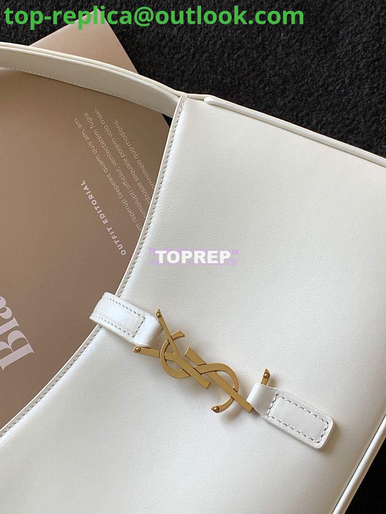 Replica YSL Saint Laurent Le 5 à 7 hobo bag in Blanc calfskin shiny leather 6 Replica YSL Saint Laurent Le 5 à 7 hobo bag in Blanc calfskin shiny leather 6