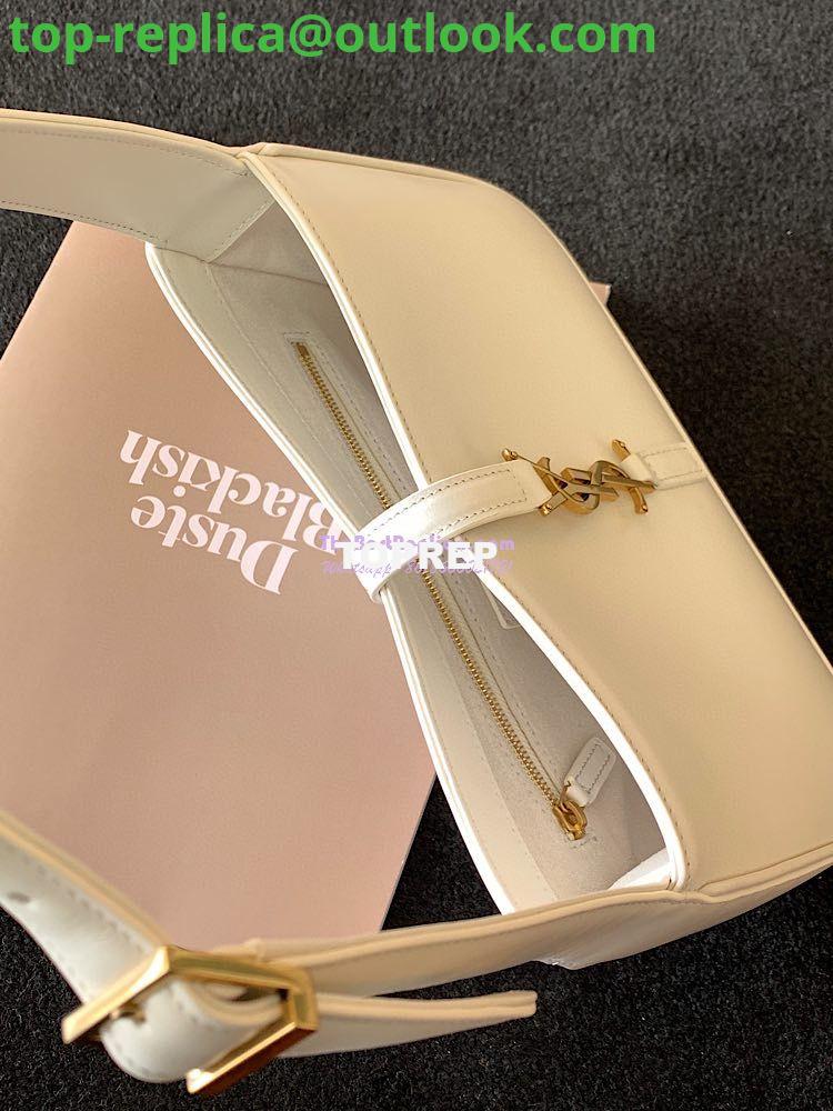 Replica YSL Saint Laurent Le 5 à 7 hobo bag in Blanc calfskin shiny leather 7 Replica YSL Saint Laurent Le 5 à 7 hobo bag in Blanc calfskin shiny leather 7