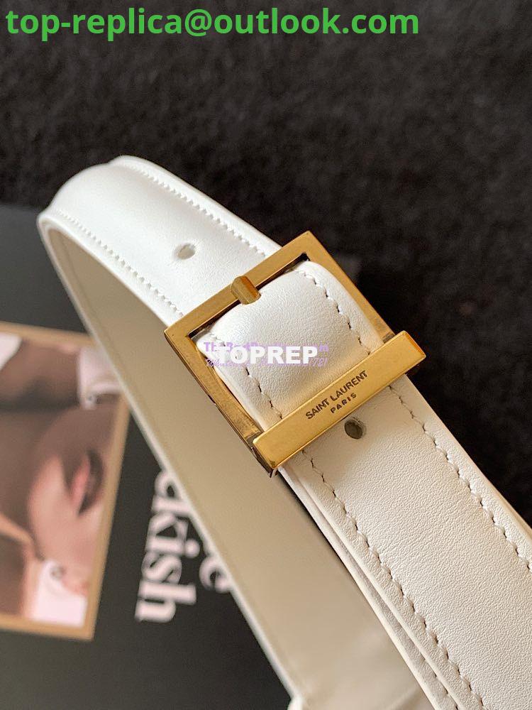 Replica YSL Saint Laurent Le 5 à 7 hobo bag in Blanc calfskin shiny leather 8 Replica YSL Saint Laurent Le 5 à 7 hobo bag in Blanc calfskin shiny leather 8