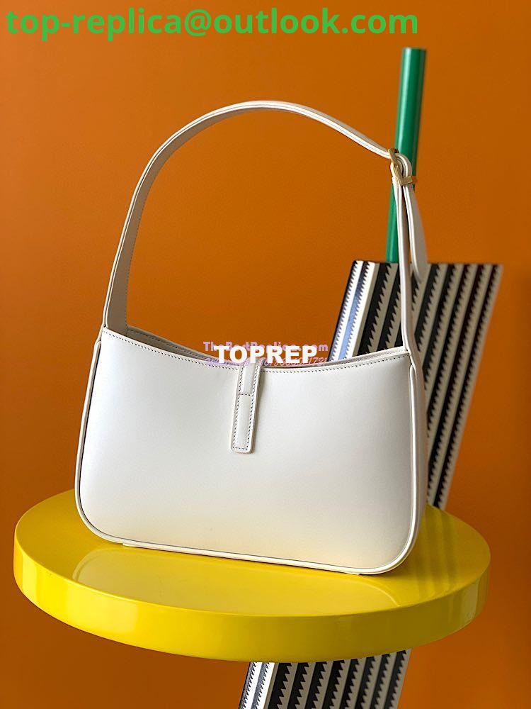 Replica YSL Saint Laurent Le 5 à 7 hobo bag in Blanc calfskin shiny leather 11 Replica YSL Saint Laurent Le 5 à 7 hobo bag in Blanc calfskin shiny leather 11