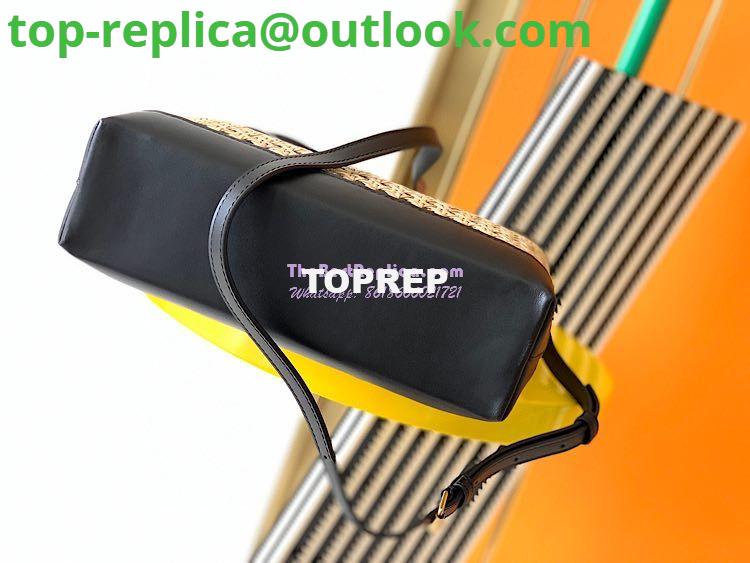 Replica YSL Saint Laurent Saint Laurent N/S Toy Shopping Bag in Woven Cane And Black Leather 6551612 12 Replica YSL Saint Laurent Saint Laurent N/S Toy Shopping Bag in Woven Cane And Black Leather 6551612 12