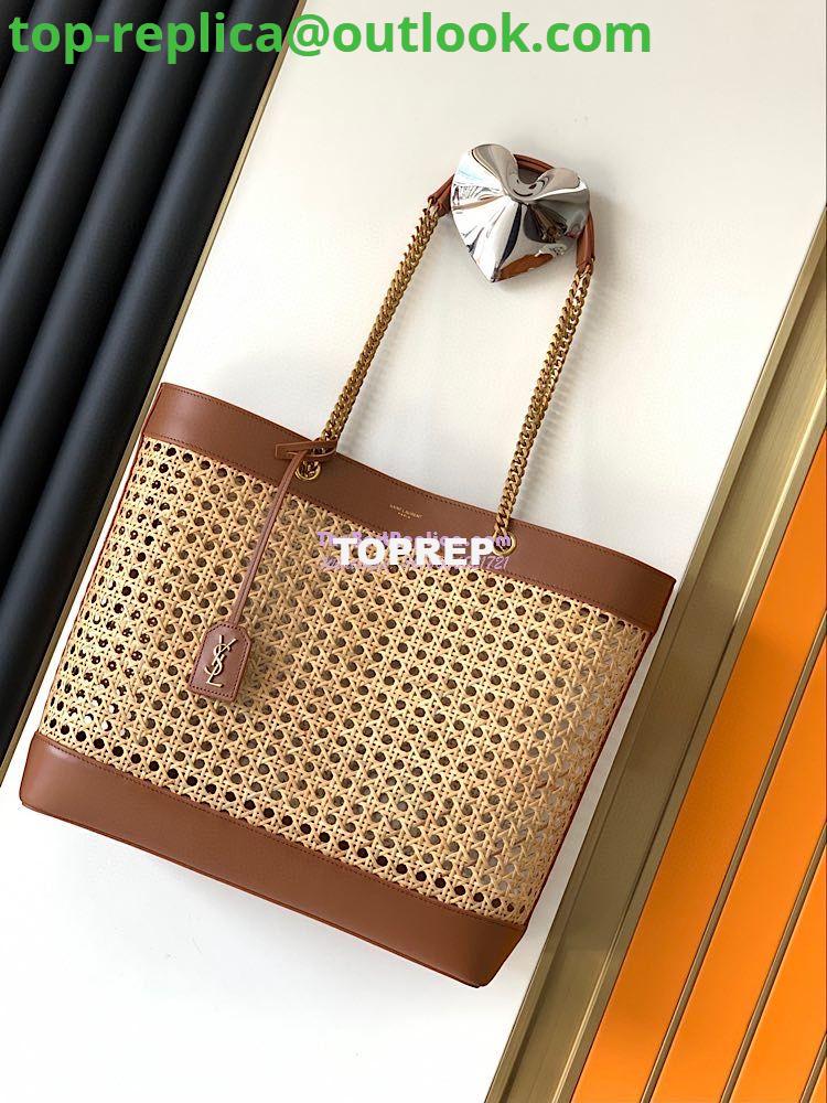 Replica YSL Saint Laurent E/W Shopping Bag in Woven Cane And Leather 6551432 2 Replica YSL Saint Laurent E/W Shopping Bag in Woven Cane And Leather 6551432 2