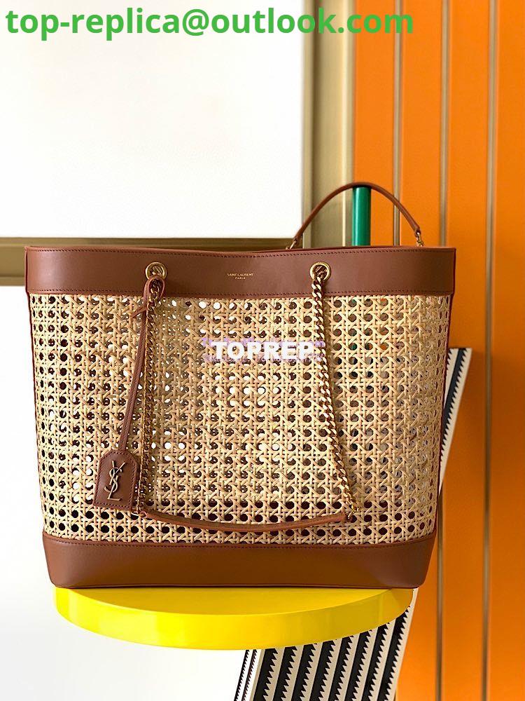 Replica YSL Saint Laurent E/W Shopping Bag in Woven Cane And Leather 6551432 3 Replica YSL Saint Laurent E/W Shopping Bag in Woven Cane And Leather 6551432 3