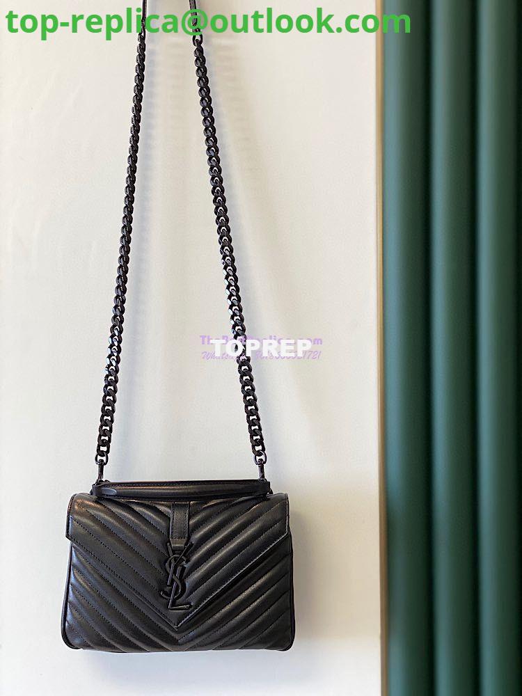 Replica YSL Saint Laurent College Medium In Matelassé Leather 600279 All Black Replica YSL Saint Laurent College Medium In Matelassé Leather 600279 All Black