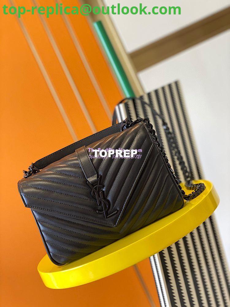 Replica YSL Saint Laurent College Medium In Matelassé Leather 600279 All Black 2 Replica YSL Saint Laurent College Medium In Matelassé Leather 600279 All Black 2