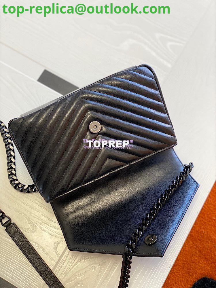 Replica YSL Saint Laurent College Medium In Matelassé Leather 600279 All Black 5 Replica YSL Saint Laurent College Medium In Matelassé Leather 600279 All Black 5