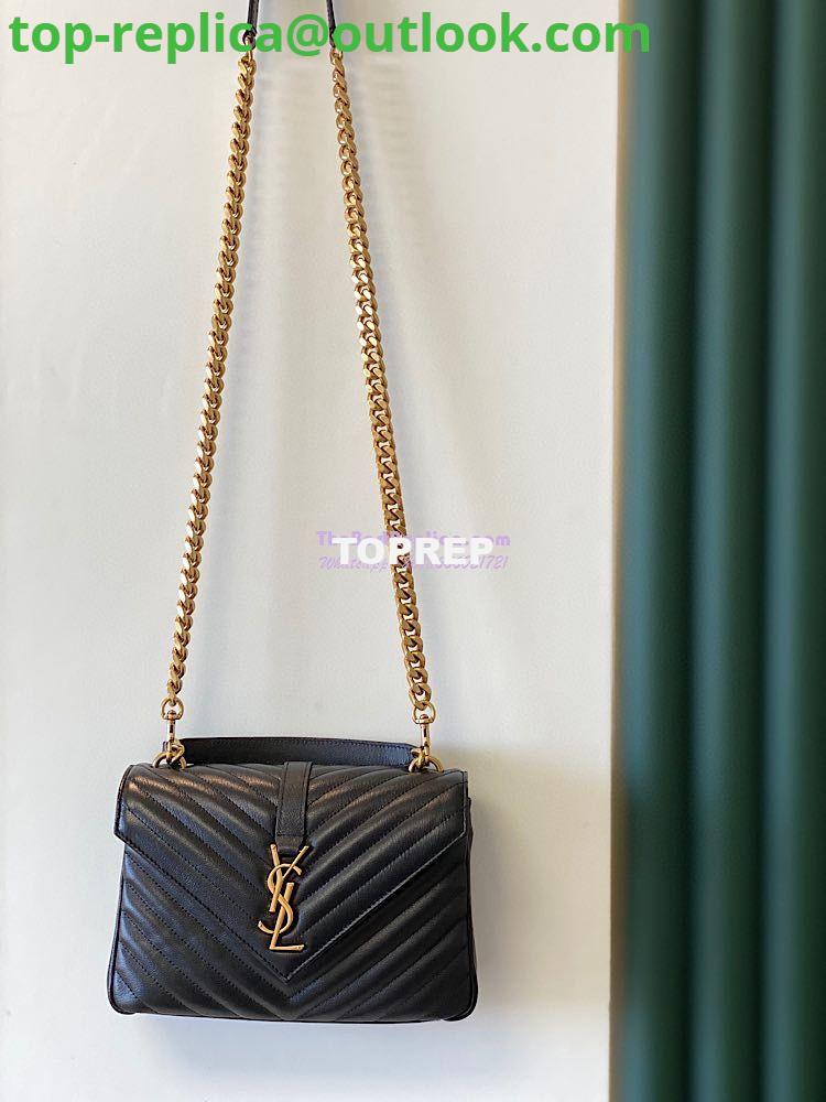 Replica YSL Saint Laurent College Medium In Matelassé Leather 600279 Black 2 Replica YSL Saint Laurent College Medium In Matelassé Leather 600279 Black 2