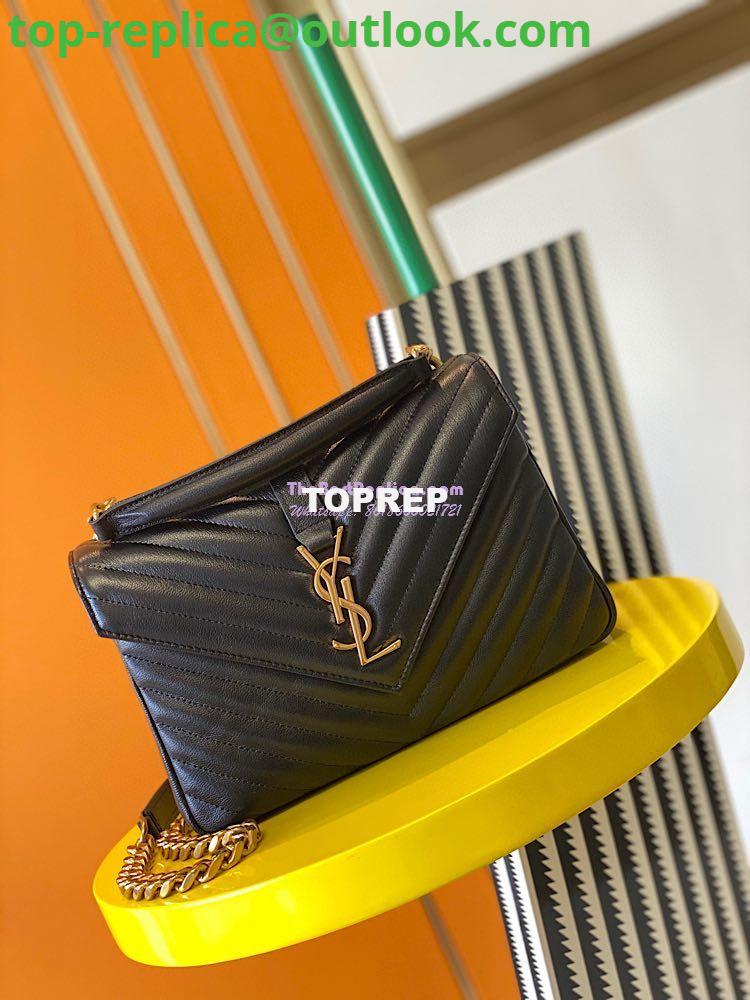 Replica YSL Saint Laurent College Medium In Matelassé Leather 600279 Black 3 Replica YSL Saint Laurent College Medium In Matelassé Leather 600279 Black 3