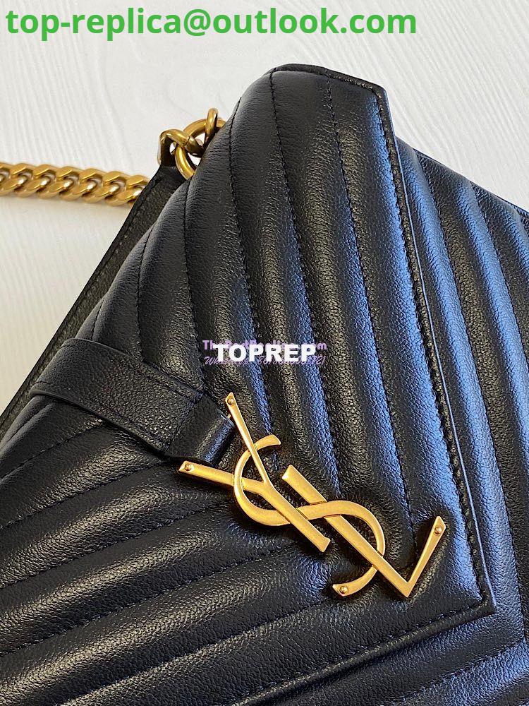 Replica YSL Saint Laurent College Medium In Matelassé Leather 600279 Black 4 Replica YSL Saint Laurent College Medium In Matelassé Leather 600279 Black 4