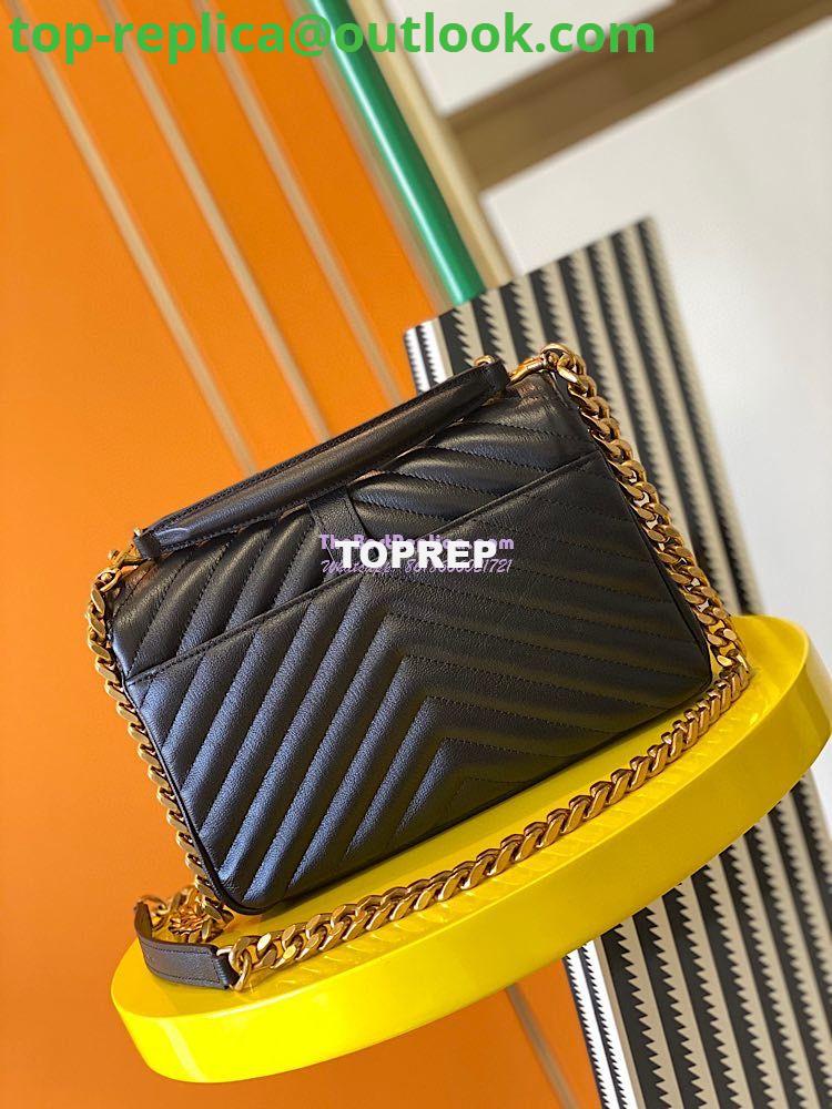 Replica YSL Saint Laurent College Medium In Matelassé Leather 600279 Black 9 Replica YSL Saint Laurent College Medium In Matelassé Leather 600279 Black 9
