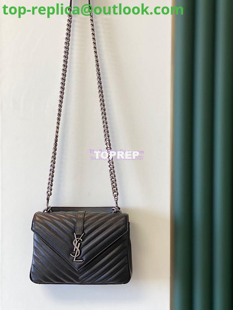 Replica YSL Saint Laurent College Medium In Matelassé Leather 600279 Black 10 Replica YSL Saint Laurent College Medium In Matelassé Leather 600279 Black 10