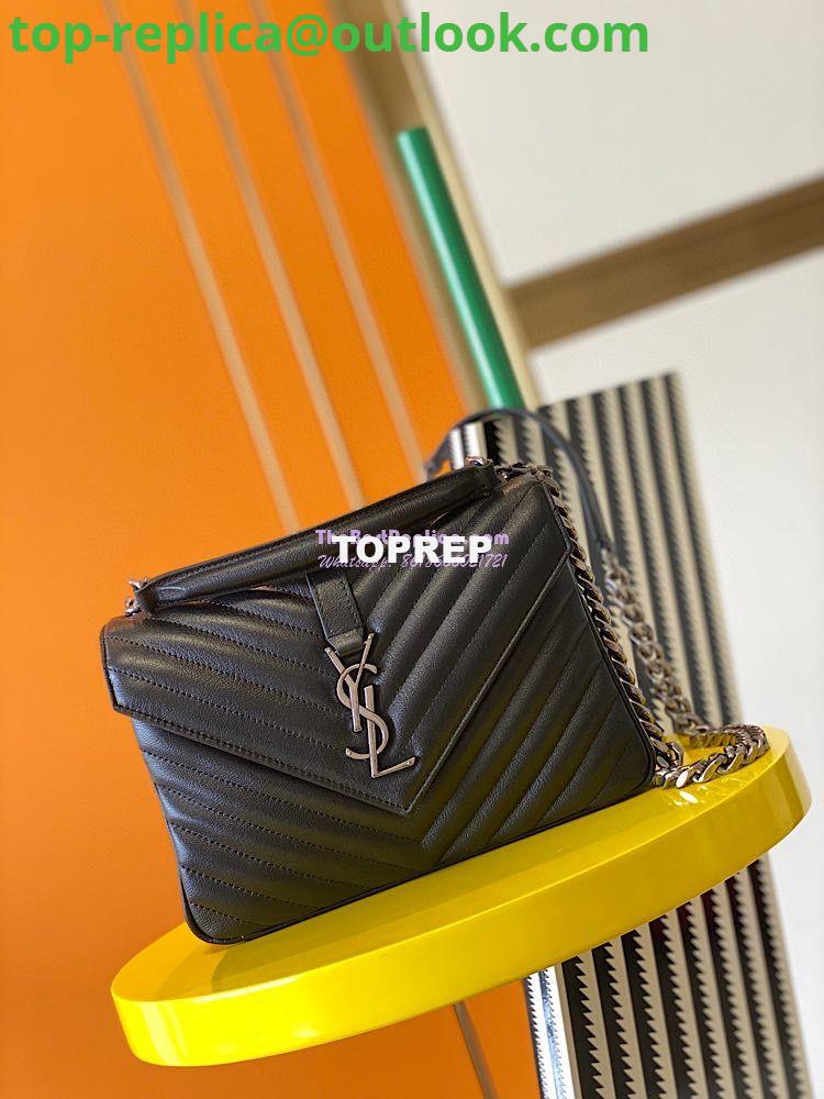 Replica YSL Saint Laurent College Medium In Matelassé Leather 600279 Black 11 Replica YSL Saint Laurent College Medium In Matelassé Leather 600279 Black 11
