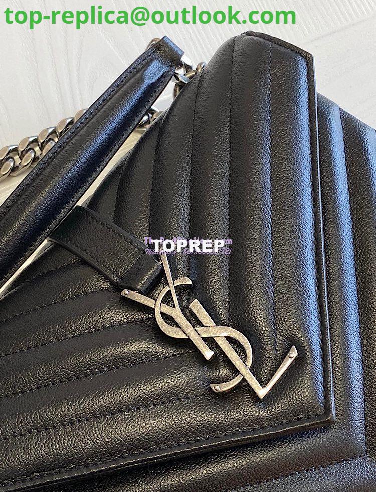 Replica YSL Saint Laurent College Medium In Matelassé Leather 600279 Black 12 Replica YSL Saint Laurent College Medium In Matelassé Leather 600279 Black 12