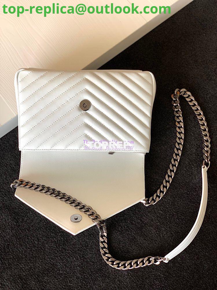 Replica YSL Saint Laurent College Medium In Matelassé Leather 600279 White 7 Replica YSL Saint Laurent College Medium In Matelassé Leather 600279 White 7