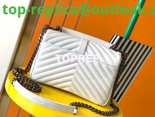 Replica YSL Saint Laurent College Medium In Matelassé Leather 600279 White 11