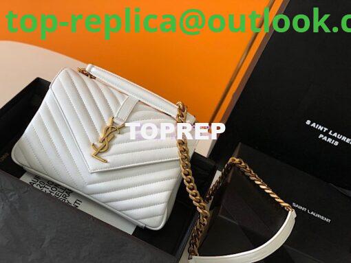 Replica YSL Saint Laurent College Medium In Matelassé Leather 600279 White 13