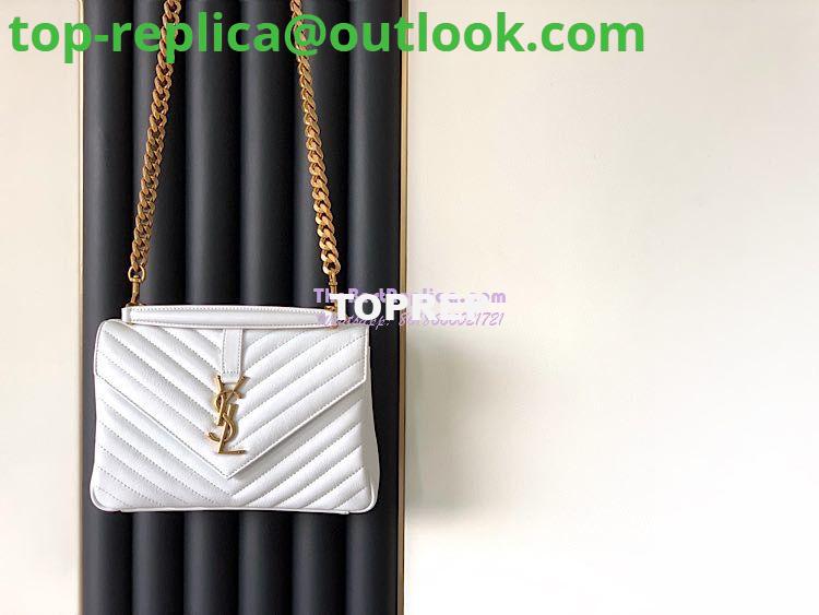 Replica YSL Saint Laurent College Medium In Matelassé Leather 600279 White 14 Replica YSL Saint Laurent College Medium In Matelassé Leather 600279 White 14