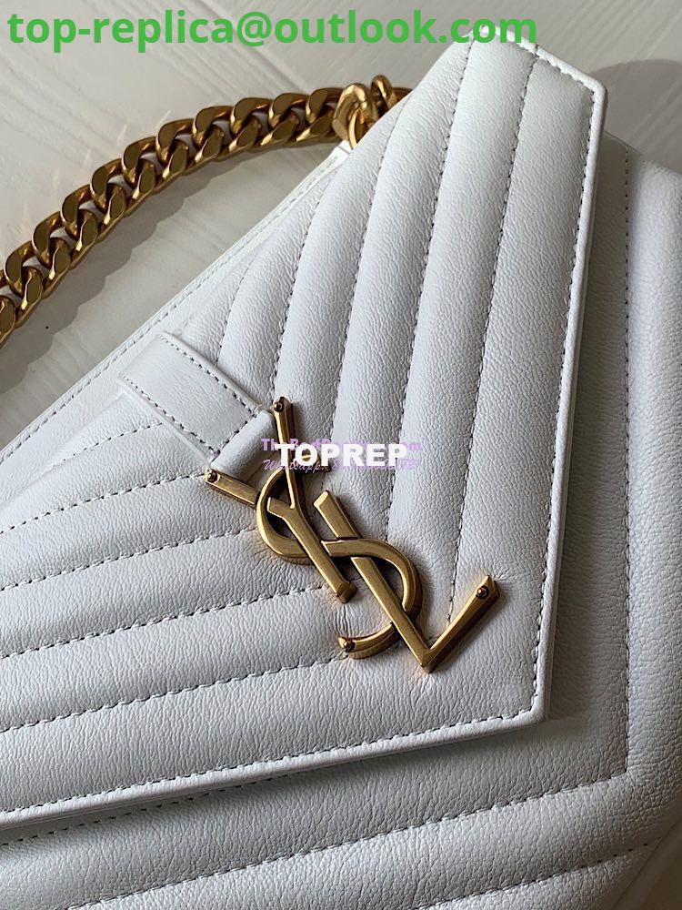 Replica YSL Saint Laurent College Medium In Matelassé Leather 600279 White 17 Replica YSL Saint Laurent College Medium In Matelassé Leather 600279 White 17