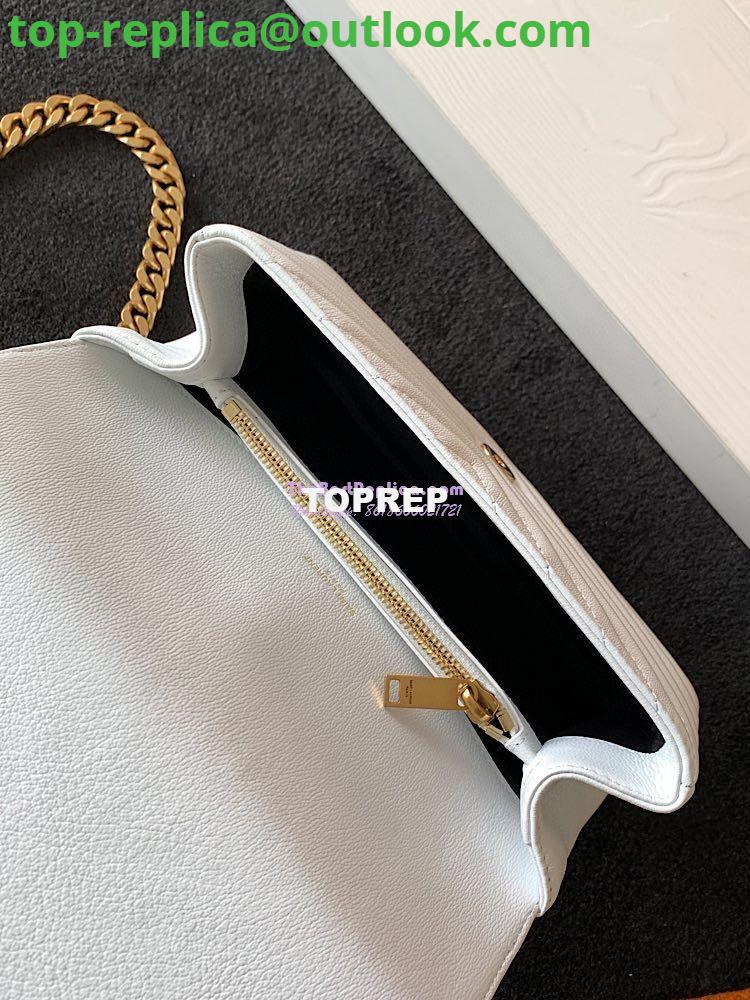 Replica YSL Saint Laurent College Medium In Matelassé Leather 600279 White 20 Replica YSL Saint Laurent College Medium In Matelassé Leather 600279 White 20
