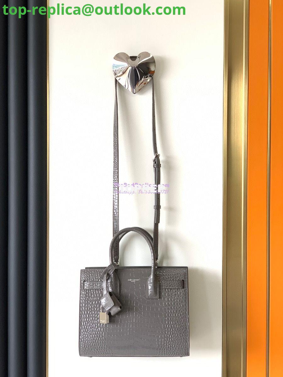 Replica YSL Saint Laurent Classic Sac De Jour Baby Nano In Embossed Crocodile Shiny Leather 421863 Grey 3 Replica YSL Saint Laurent Classic Sac De Jour Baby Nano In Embossed Crocodile Shiny Leather 421863 Grey 3