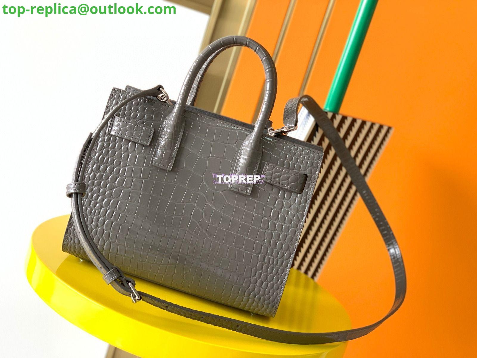 Replica YSL Saint Laurent Classic Sac De Jour Baby Nano In Embossed Crocodile Shiny Leather 421863 Grey 19 Replica YSL Saint Laurent Classic Sac De Jour Baby Nano In Embossed Crocodile Shiny Leather 421863 Grey 19
