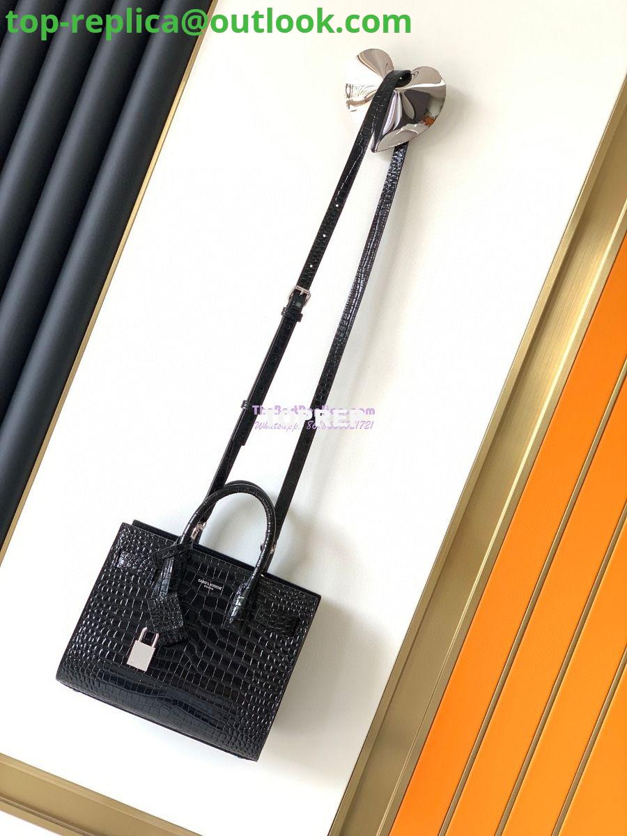 Replica YSL Saint Laurent Classic Sac De Jour Baby Nano In Embossed  Crocodile Shiny Leather 421863 Black 10 Replica YSL Saint Laurent Classic Sac De Jour Baby Nano In Embossed  Crocodile Shiny Leather 421863 Black 10