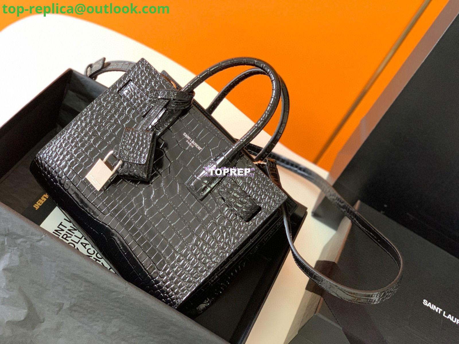 Replica YSL Saint Laurent Classic Sac De Jour Baby Nano In Embossed  Crocodile Shiny Leather 421863 Black 11 Replica YSL Saint Laurent Classic Sac De Jour Baby Nano In Embossed  Crocodile Shiny Leather 421863 Black 11
