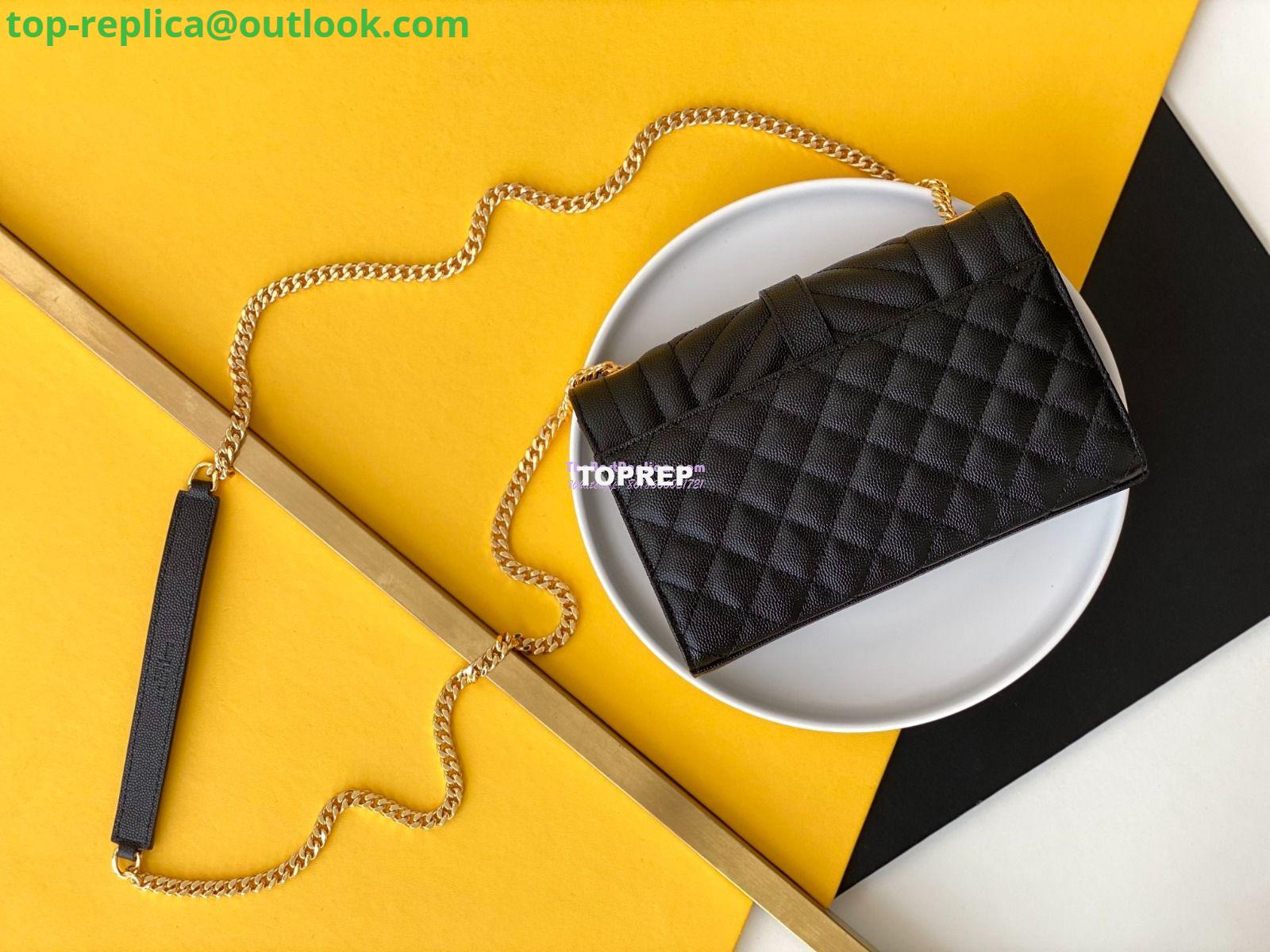 Replica YSL Envelope small bag in mix matelassé grain de poudre embossed leather 526286 black GHW 3 Replica YSL Envelope small bag in mix matelassé grain de poudre embossed leather 526286 black GHW 3