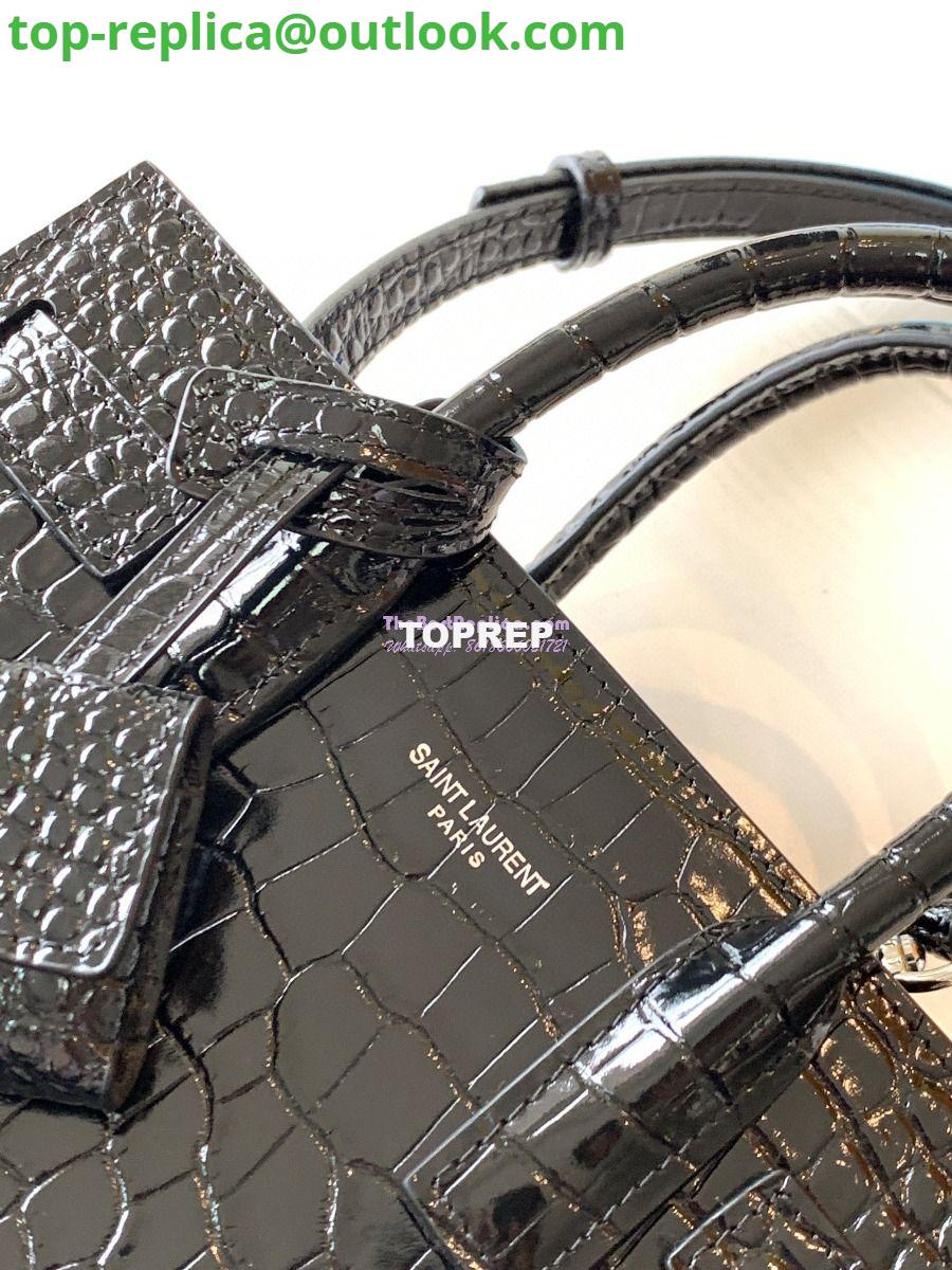 Replica YSL Saint Laurent Classic Sac De Jour Baby Nano In Embossed  Crocodile Shiny Leather 421863 Black 13 Replica YSL Saint Laurent Classic Sac De Jour Baby Nano In Embossed  Crocodile Shiny Leather 421863 Black 13