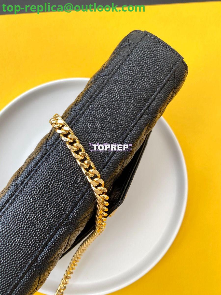 Replica YSL Envelope small bag in mix matelassé grain de poudre embossed leather 526286 black GHW 5 Replica YSL Envelope small bag in mix matelassé grain de poudre embossed leather 526286 black GHW 5