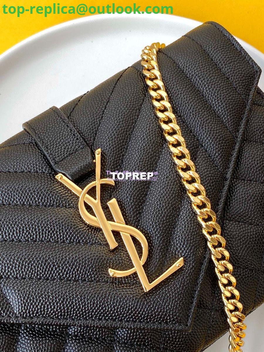 Replica YSL Envelope small bag in mix matelassé grain de poudre embossed leather 526286 black GHW 6 Replica YSL Envelope small bag in mix matelassé grain de poudre embossed leather 526286 black GHW 6