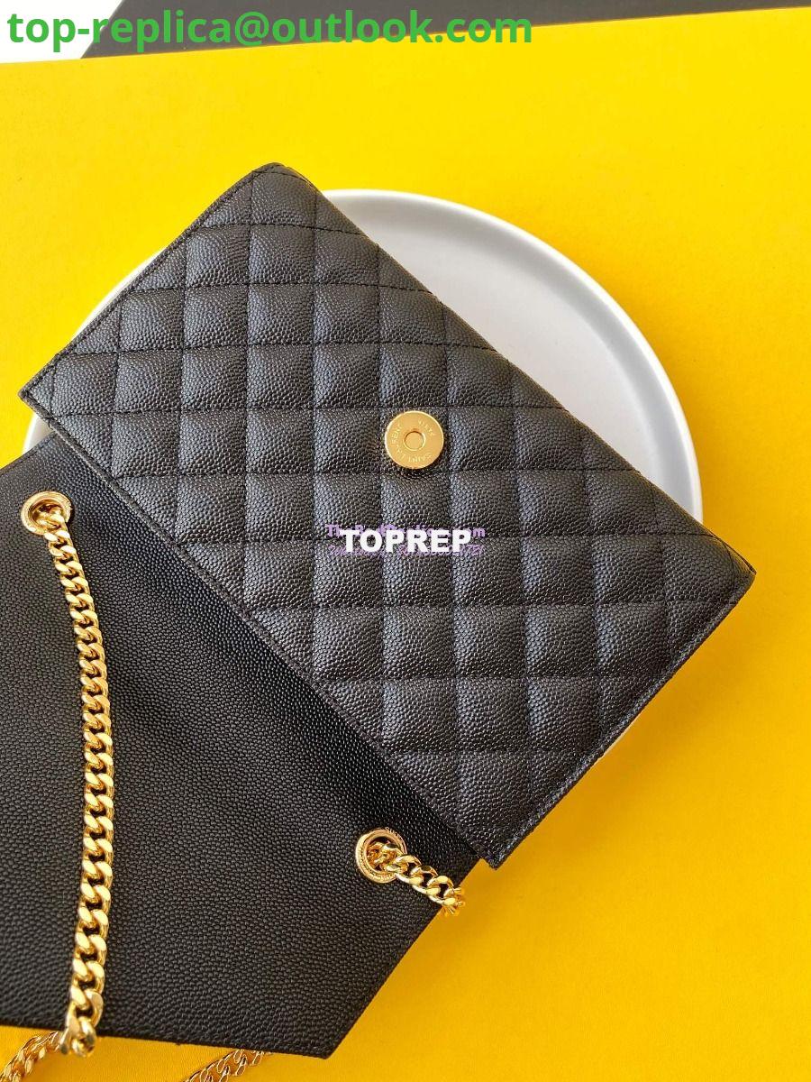 Replica YSL Envelope small bag in mix matelassé grain de poudre embossed leather 526286 black GHW 9 Replica YSL Envelope small bag in mix matelassé grain de poudre embossed leather 526286 black GHW 9